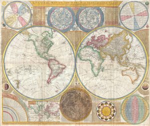 世界の半球の地図 作： Samuel Dunn